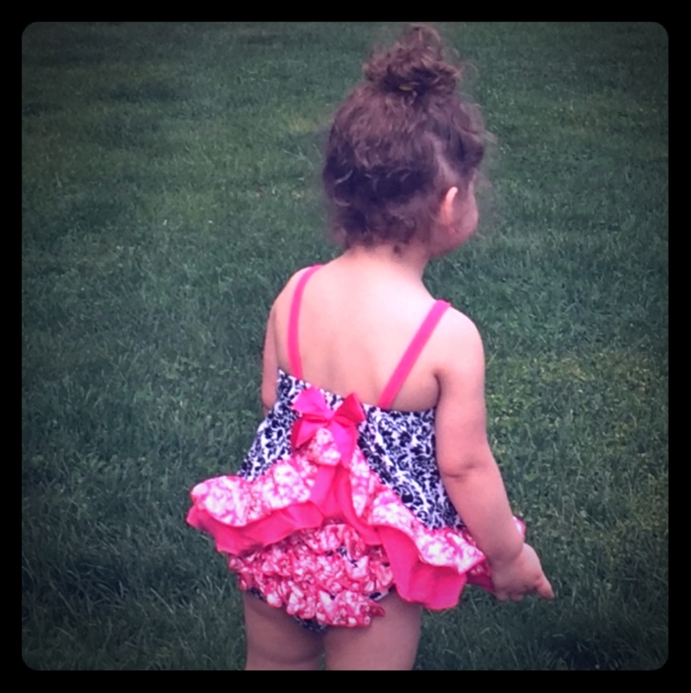 New Damask Ruffle bum swing top outfit 12 18 24